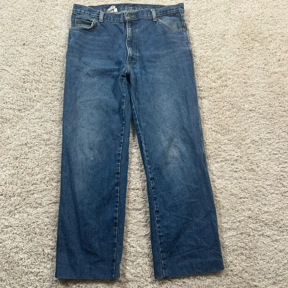 Vintage Calvin Klein Jeans 36x28 34x28 Blue Made in USA Straight Leg Denim Union